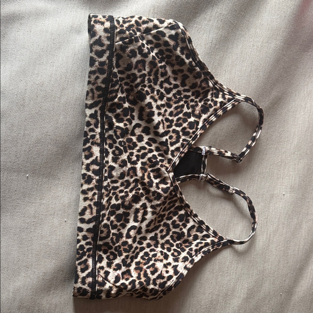 Zyia Leopard Print Strappy Sports Bra